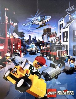 Lego poster, framed 90s boxes cut-outs and minifig frames